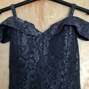 Beautiful R & M Richard Slate Gray Cold Shoulder Formal Dress ~ Size 14